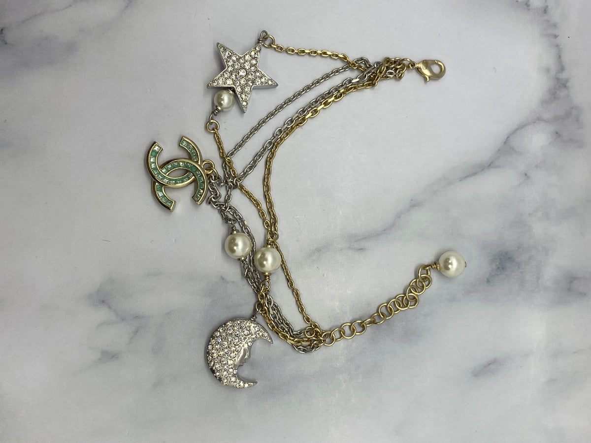 CHANEL CC Stars Moon Charm Bracelet - Pre owned