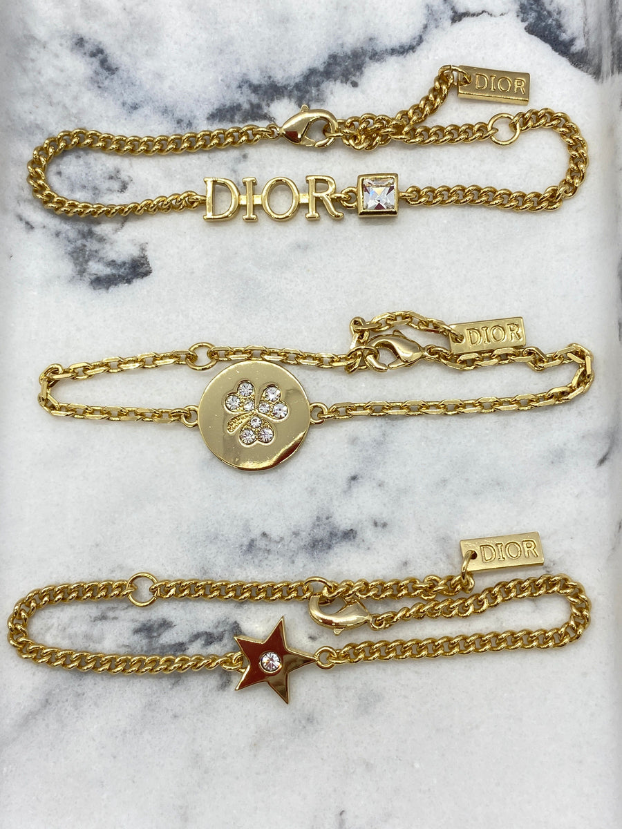 CHRISTIAN DIOR Set of 3 Gold Bracelets - Pre owned