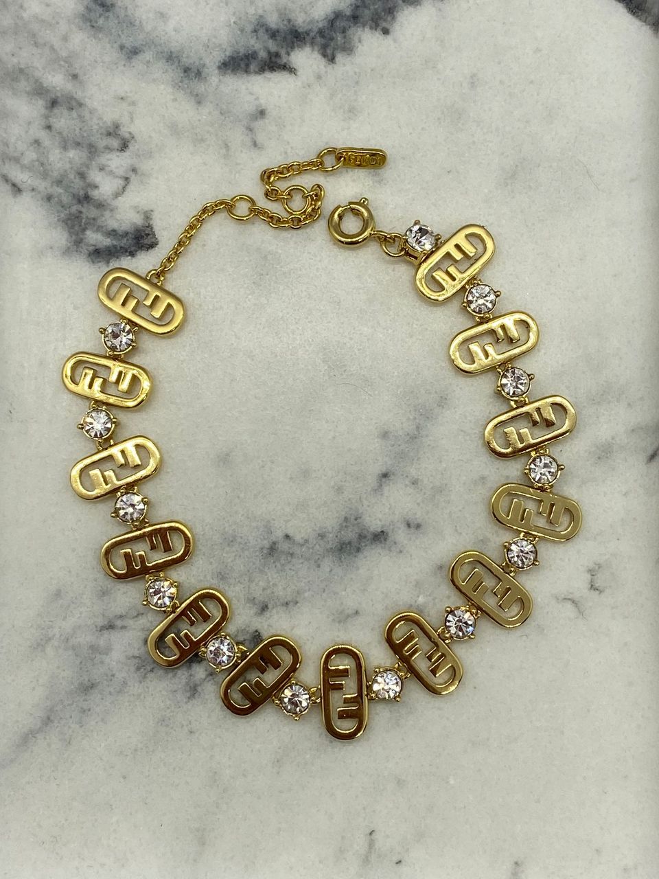 FENDI Monogram Rhinestone Bracelet - Pre owned