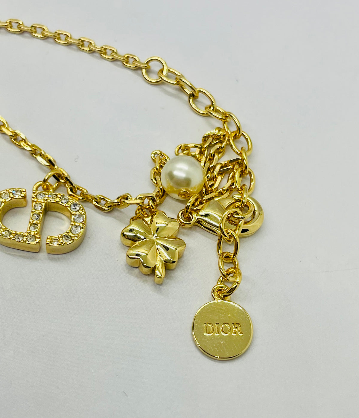 CHRISTIAN DIOR CD Chain Charms Bracelet - Pre owned