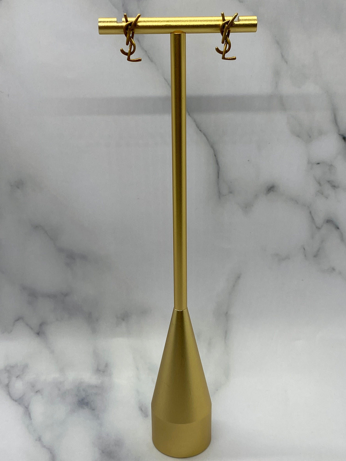 YSL YVES SAINT LAURENT Small Brass Earrings - USED