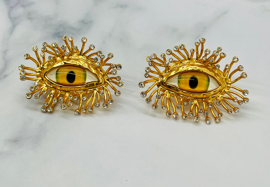 SCHIAPARELLI Statement Eyes Earrings - Pre owned