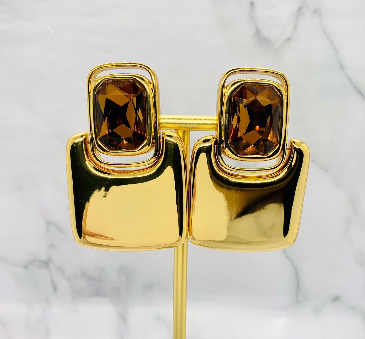 YSL YVES SAINT LAURENT Cabochon Clip On Earrings - Pre owned