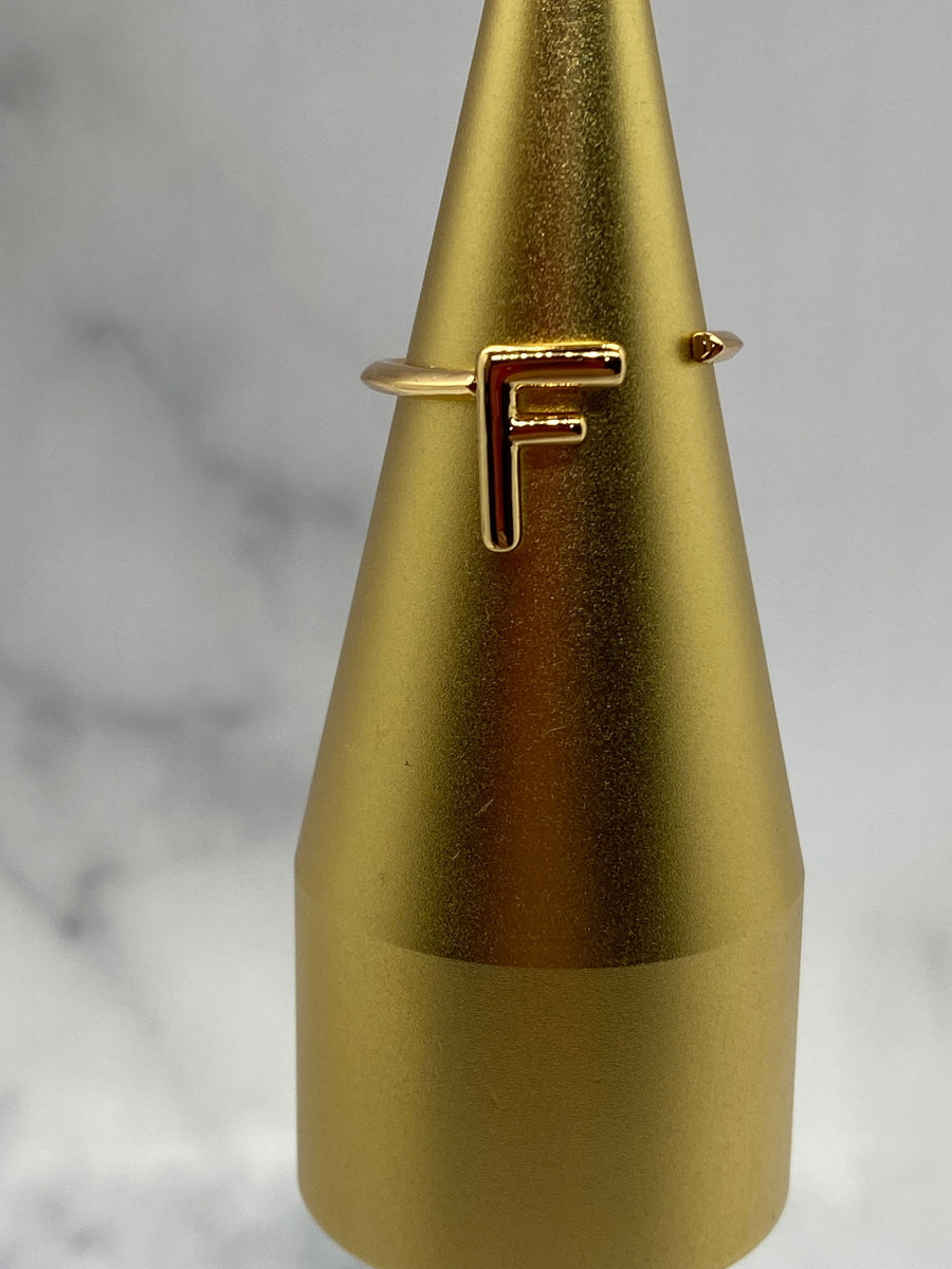 FENDI F Gold Tone Adjustable Ring - Pre owned
