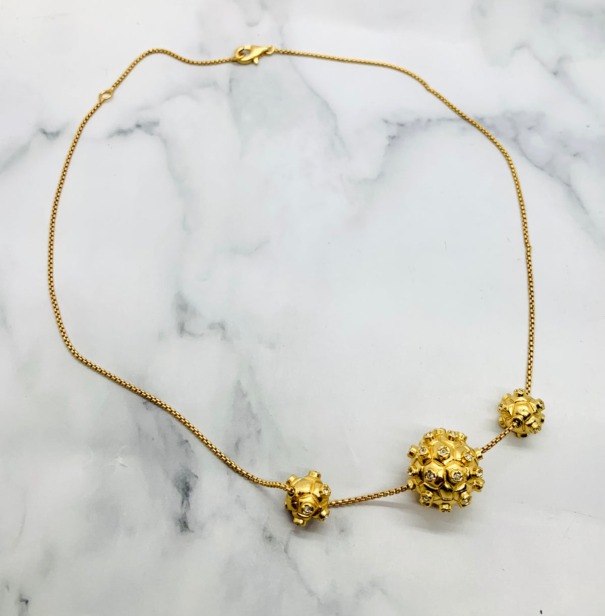 BOTTEGA VENETA Cluster Rhinestone Necklace - Pre owned