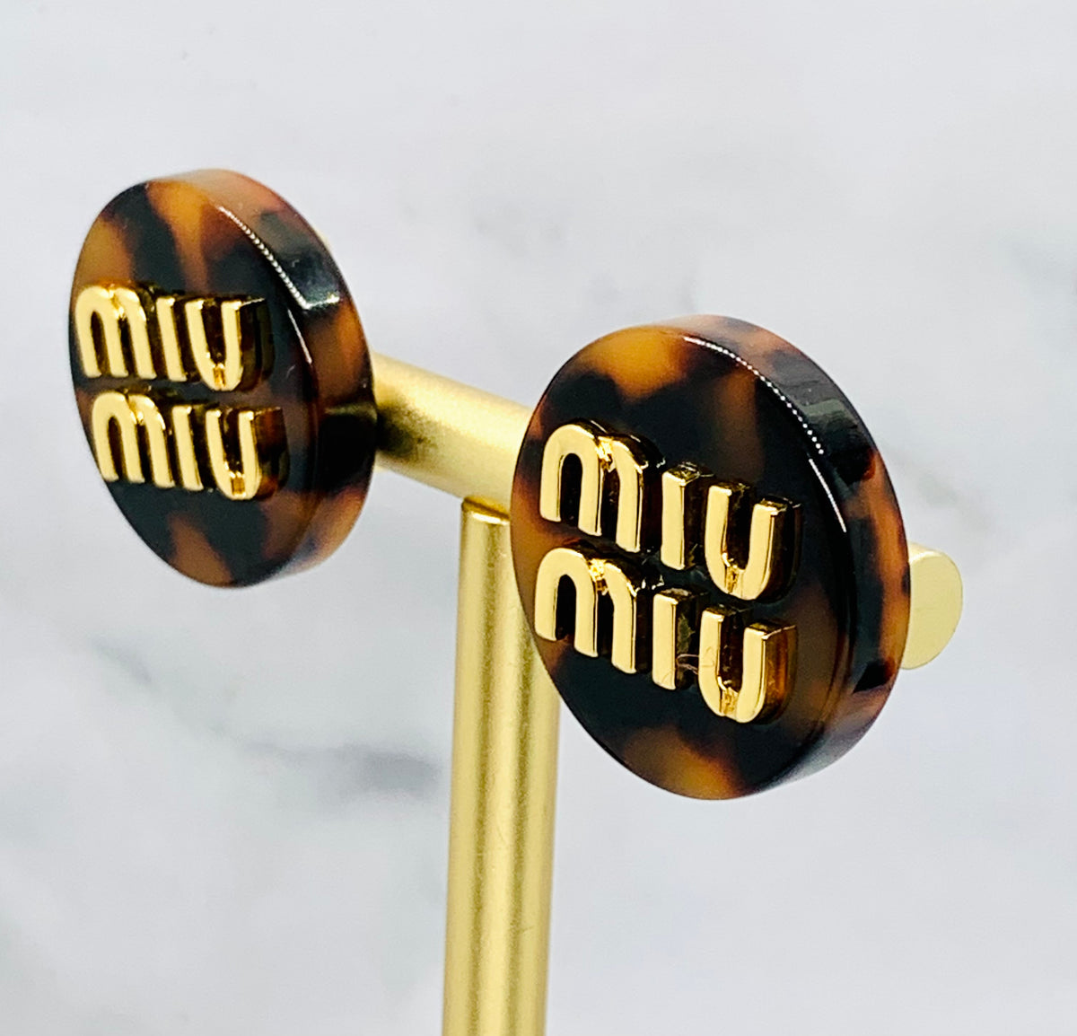 MIU MIU Tortoise Clip On Earrings - Pre owned