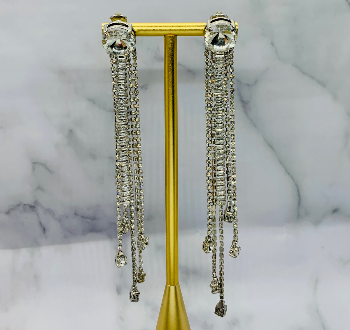 MIU MIU Rhinestone Clip On Earrings - Pre owned