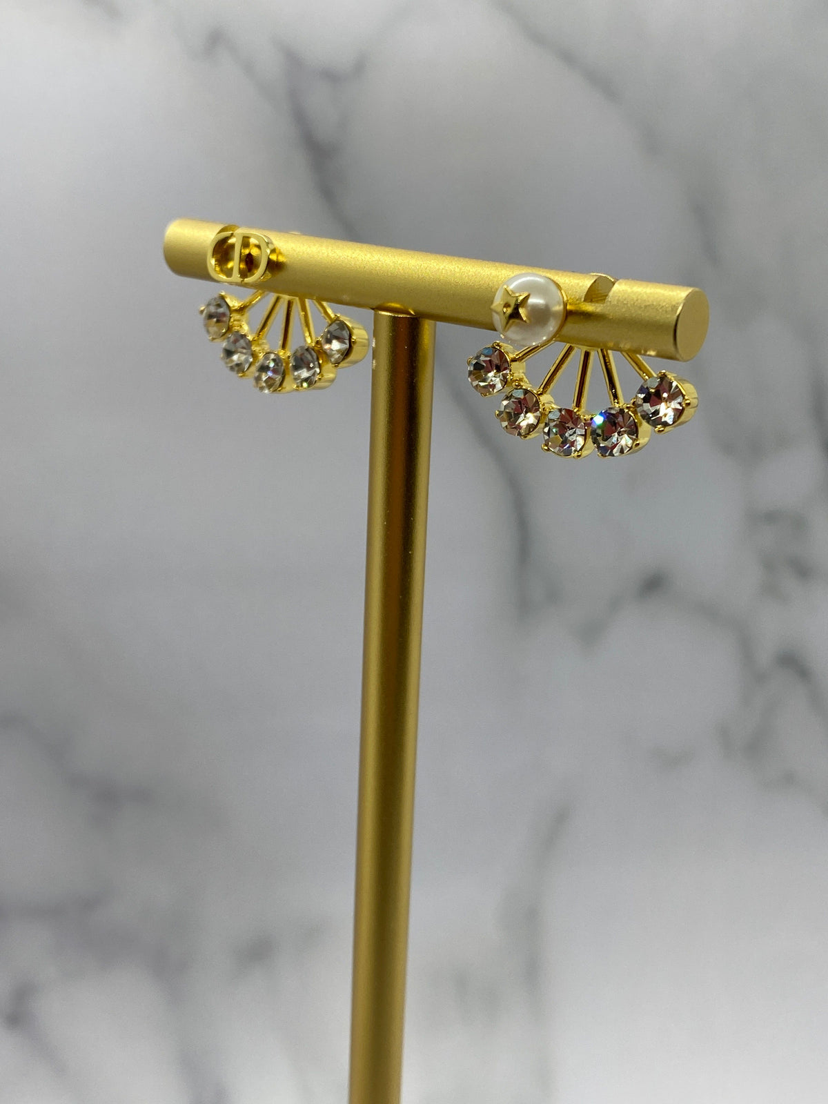CHRISTIAN DIOR CD Rhinestone Earrings - Pre owned