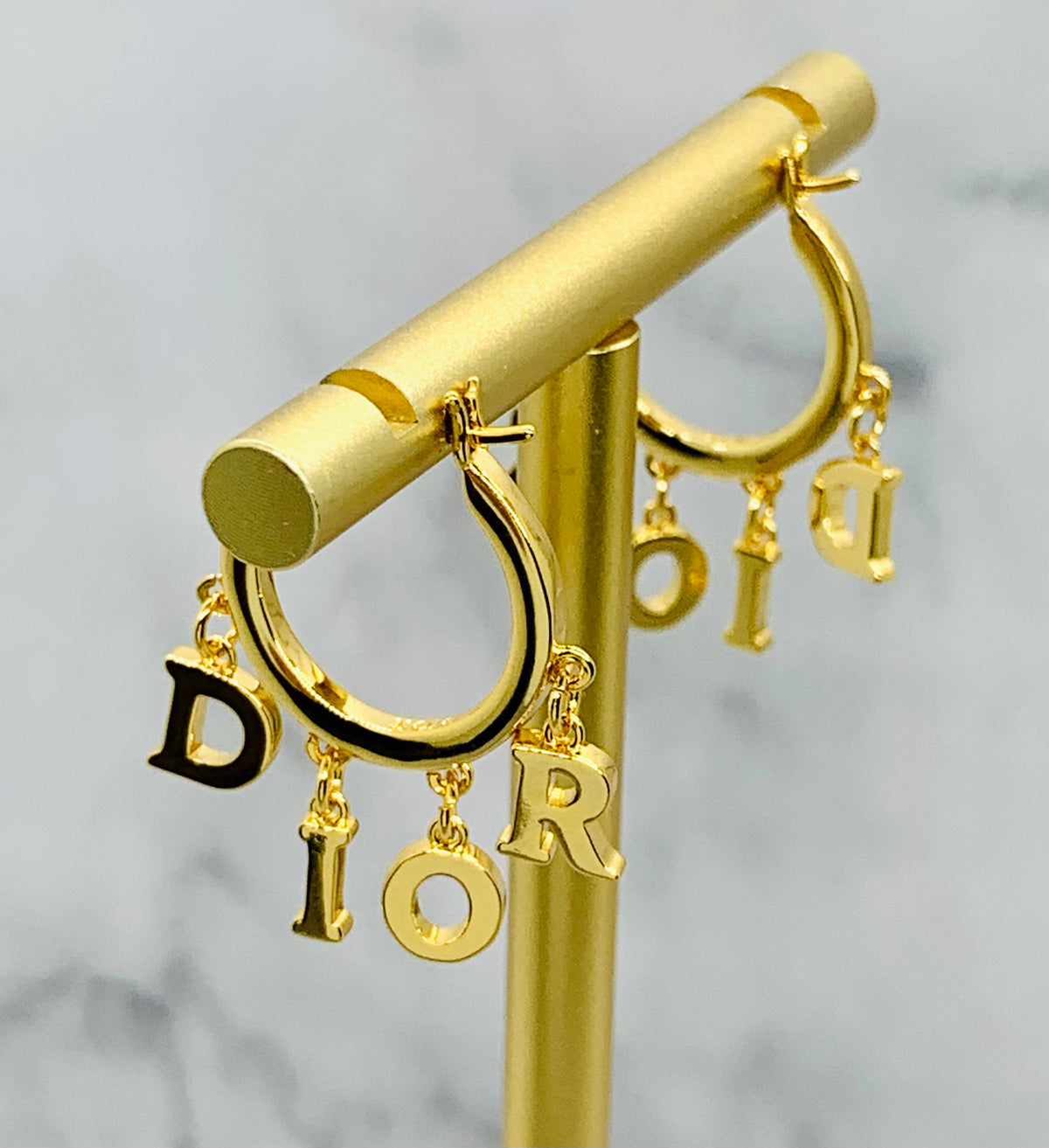 CHRISTIAN DIOR Monogram Hoop Earrings - Pre owned