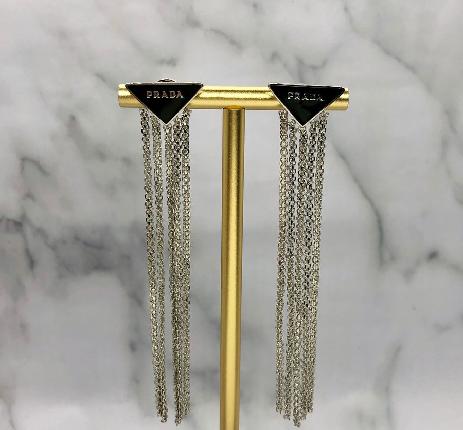 PRADA Long Fringe Earrings - USED