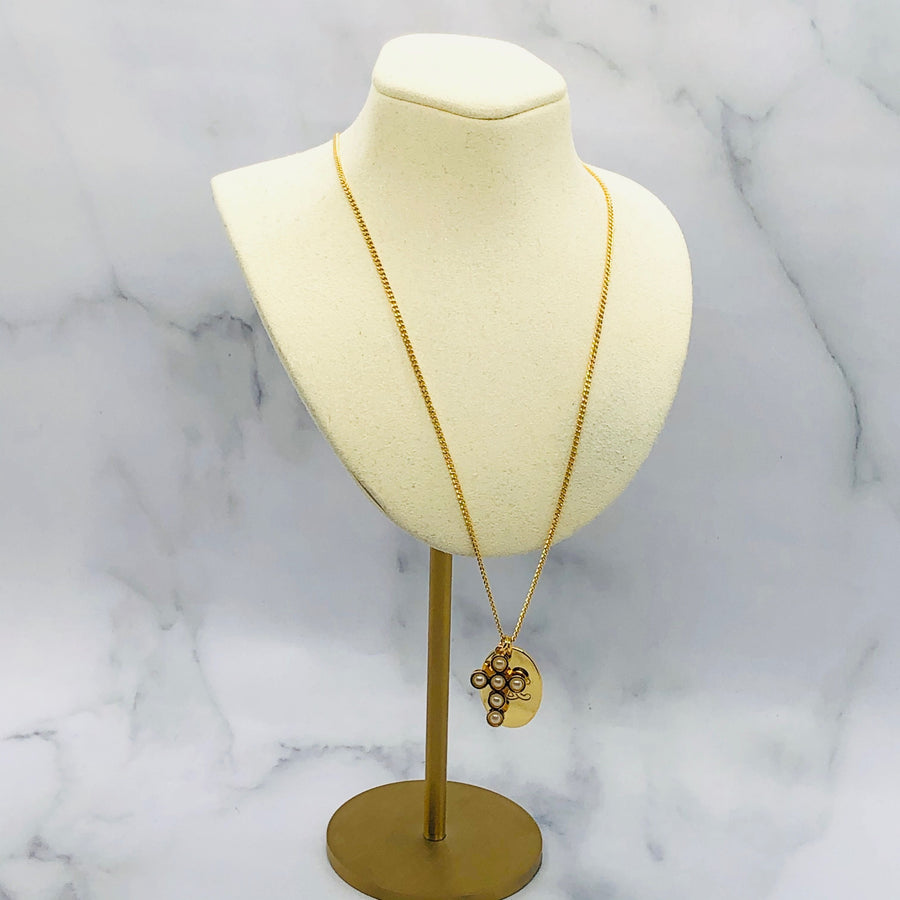 CELINE Monogram Cross Charms Necklace - Pre owned