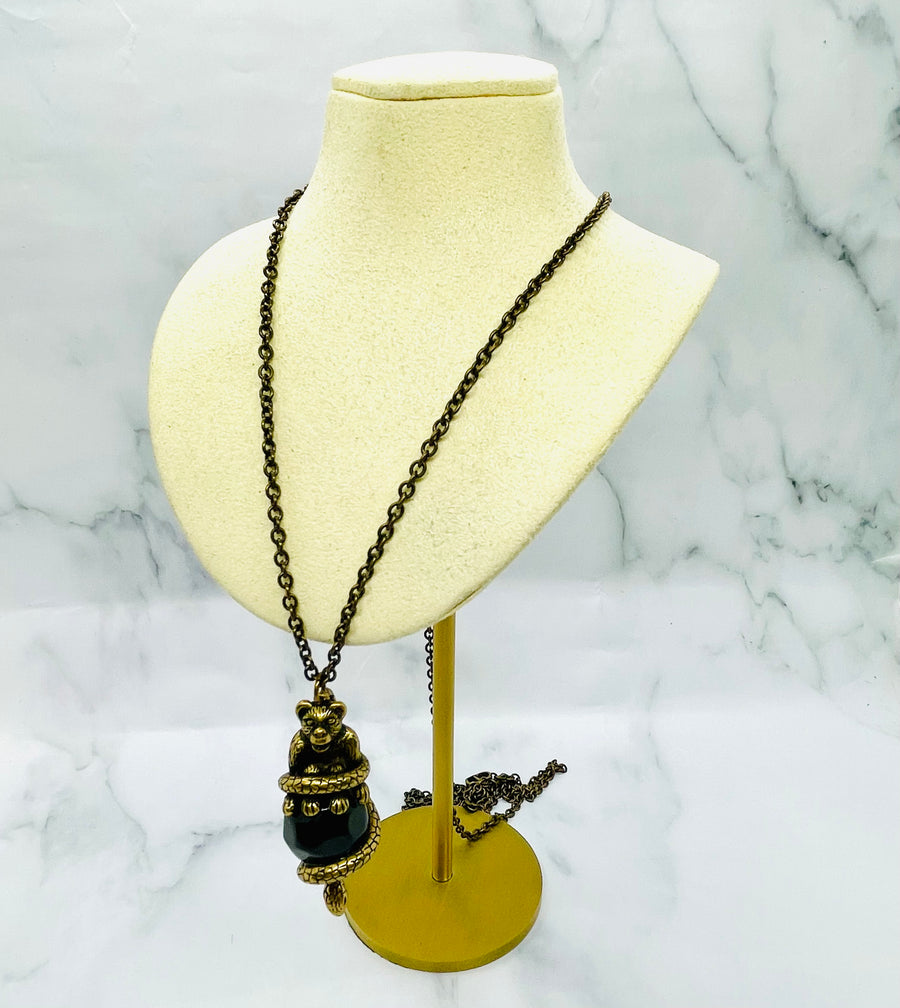 CHRISTIAN DIOR Exotic Monkey Pendant Necklace - Pre owned