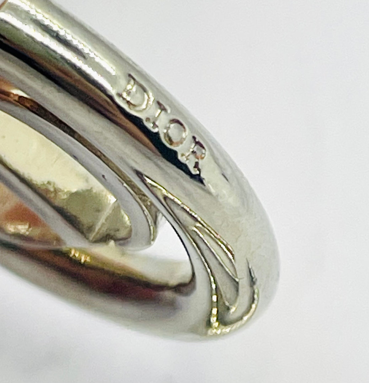 CHRISTIAN DIOR CD Silver Tone Hoop Earrings - Pre-Owned