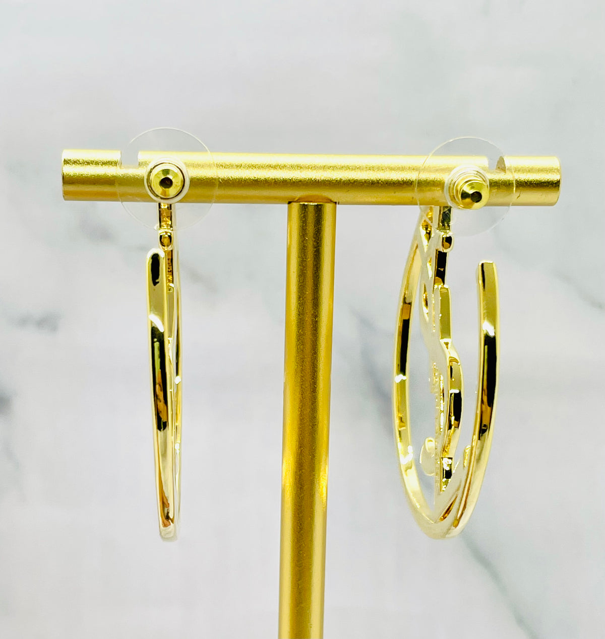 YSL YVES SAINT LAURENT Monogram Hoop Earrings - Pre owned