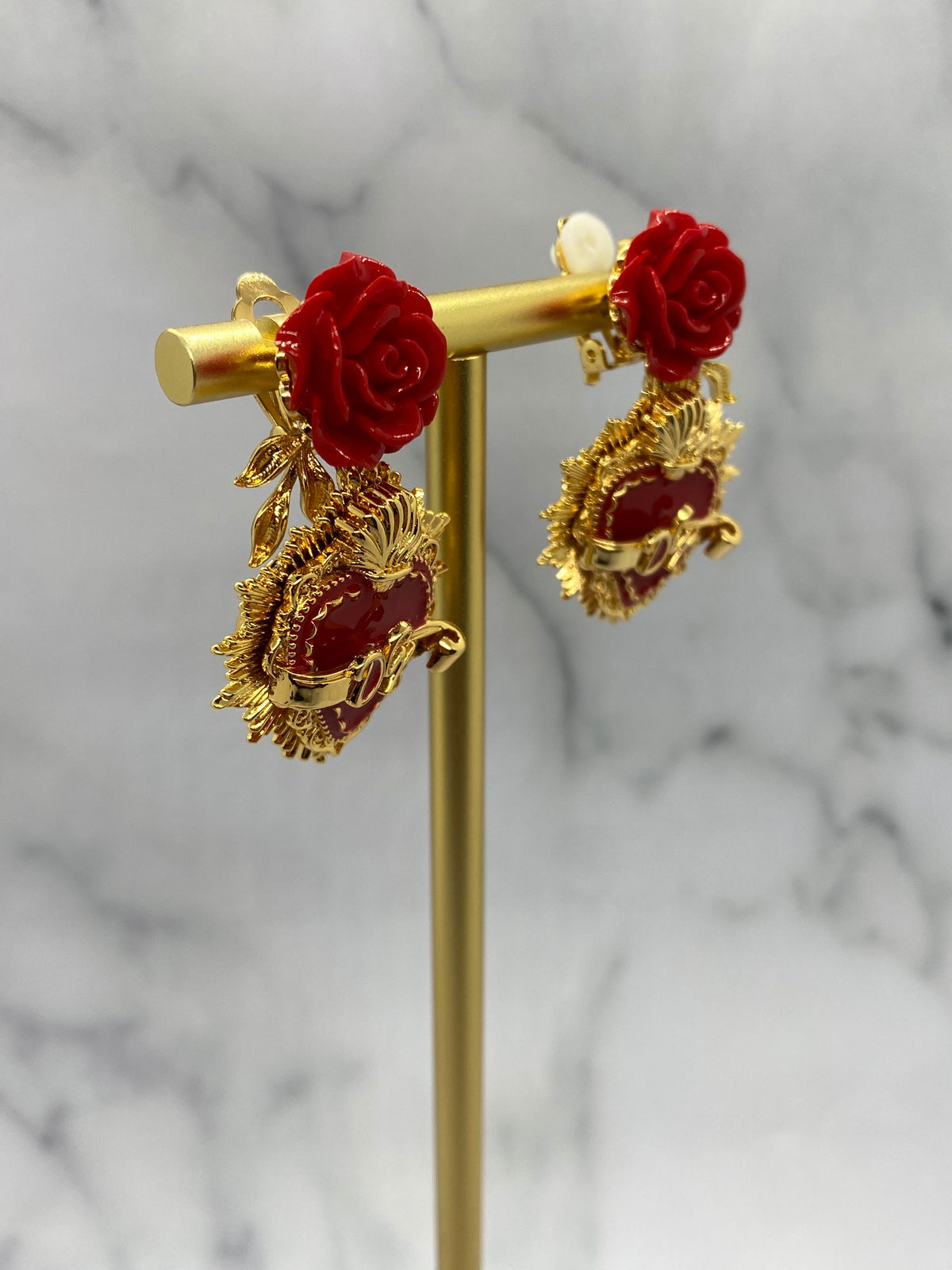 DOLCE & GABBANA Sacred Heart Clip On Earrings - Pre owned