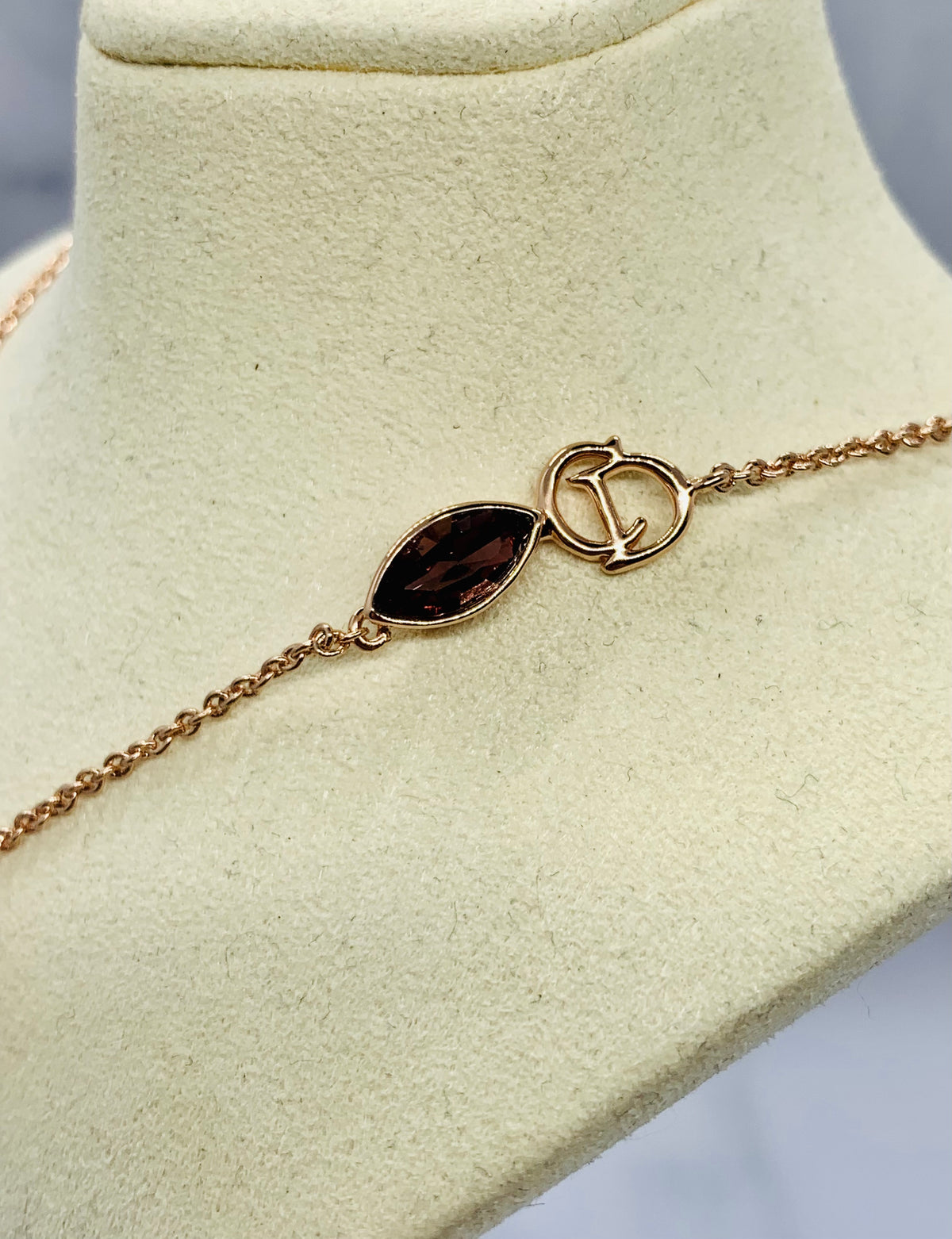 CHRISTIAN DIOR Rose Gold Rhinestone Necklace - Pre owned