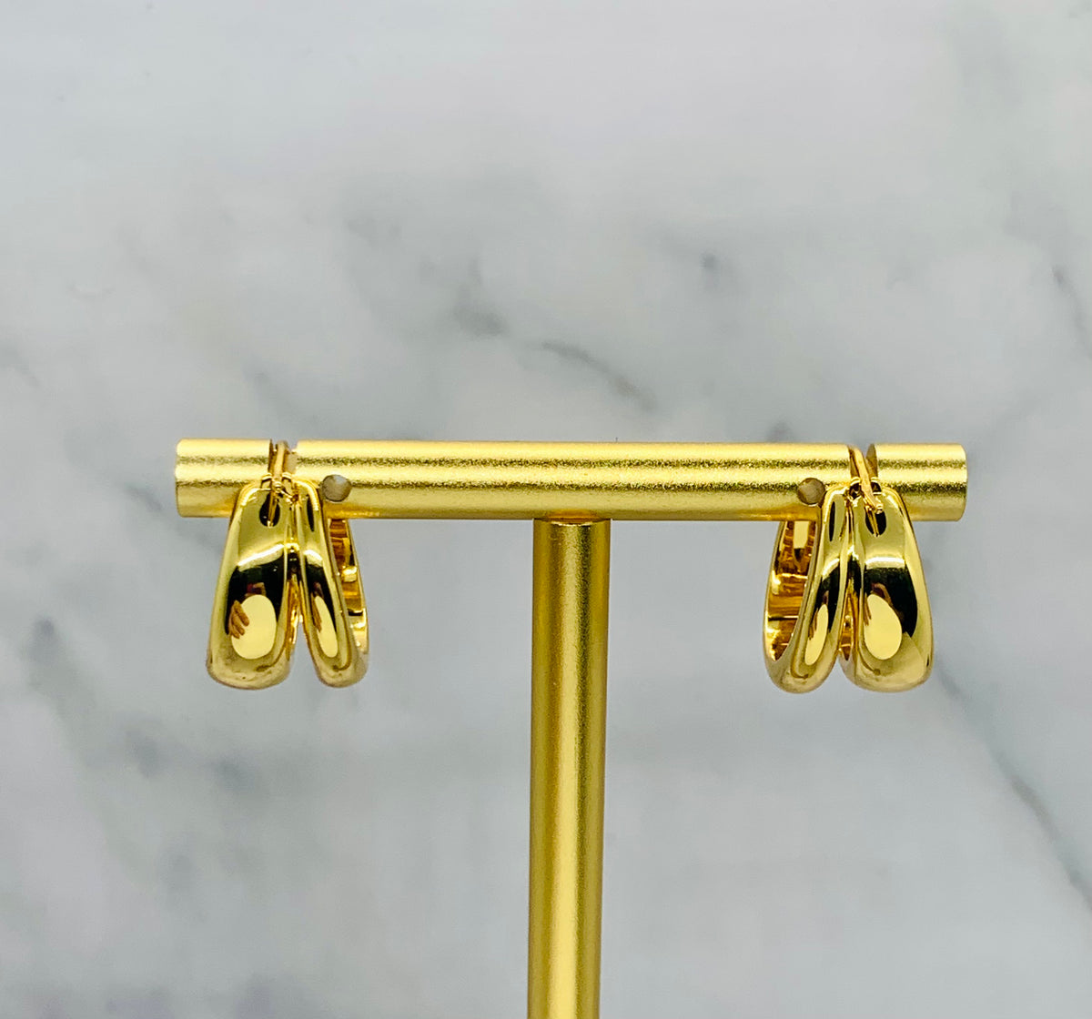CELINE Gold Tone Hoop Earrings - Pre owned