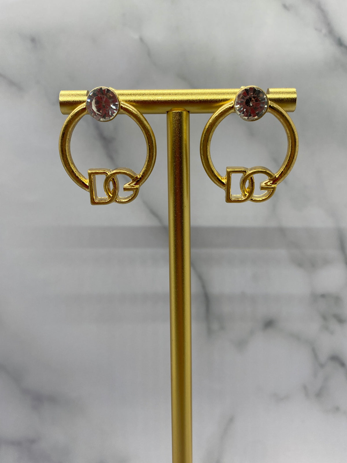 DOLCE & GABBANA D&G Rhinestone Hoop Earrings - Pre owned