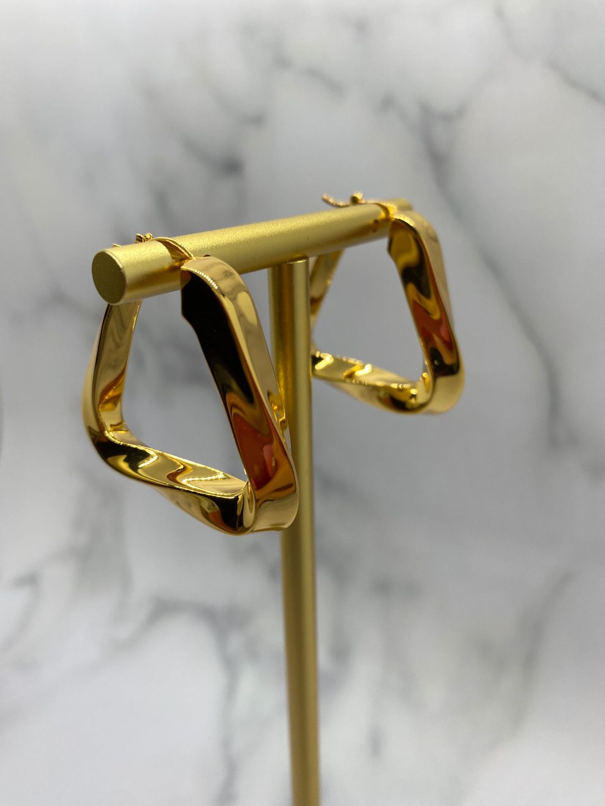 BOTTEGA VENETA Gold Tone Hoop Earrings - Pre owned