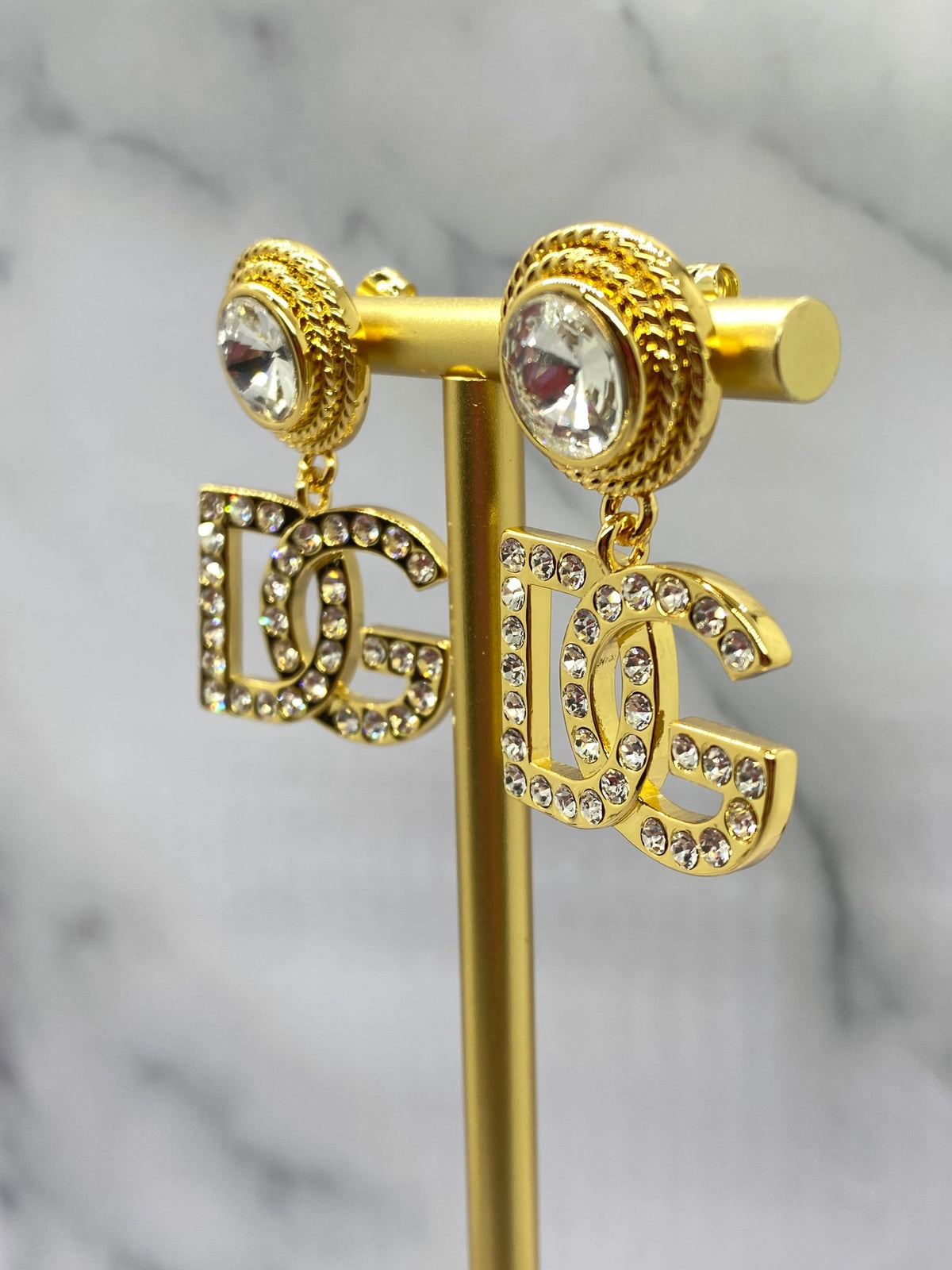 DOLCE & GABBANA Rhinestone Pendant Earrings - Pre owned