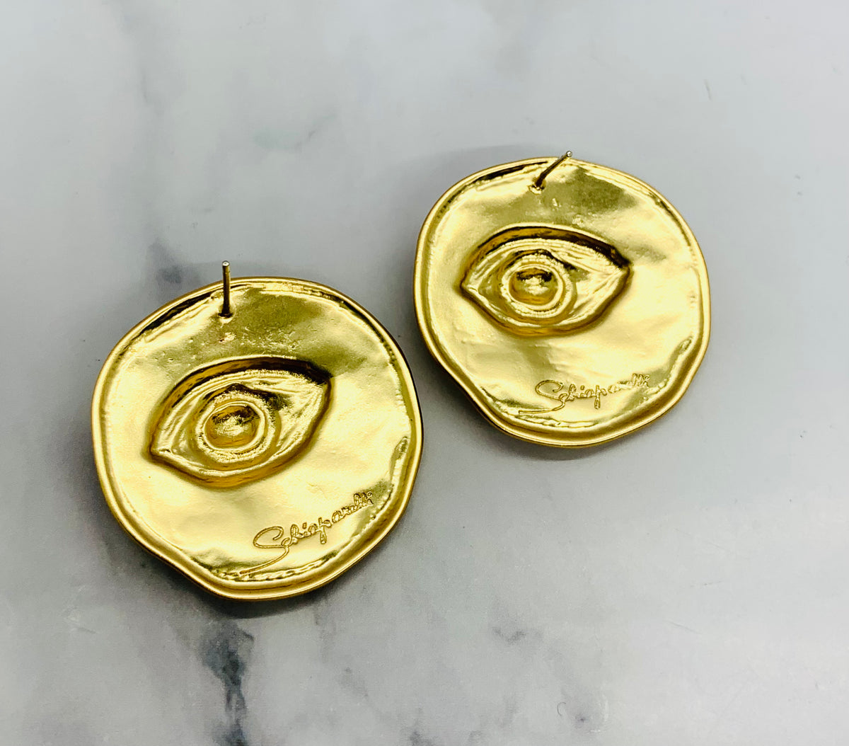 SCHIAPARELLI Eye Lash Statement Earrings - Pre owned