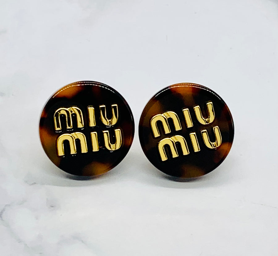 MIU MIU Tortoise Clip On Earrings - Pre owned