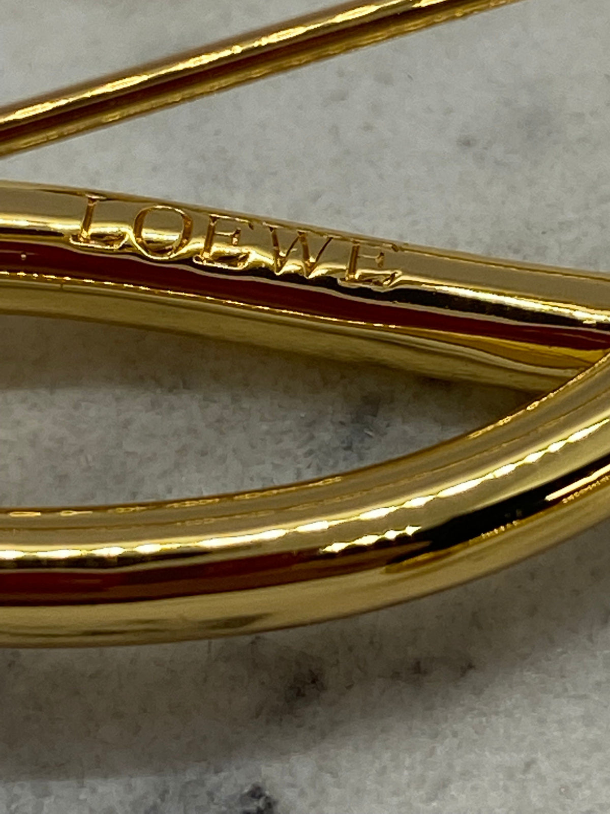 LOEWE L Gold Tone Brooch Pin - Pre owned