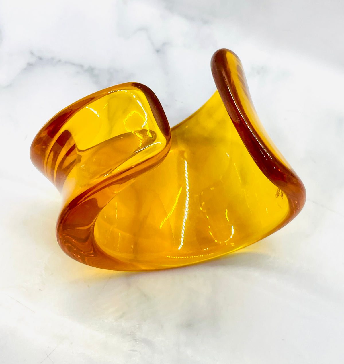 YVES SAINT LAURENT Amber Resin Cuff Bracelet - Pre owned