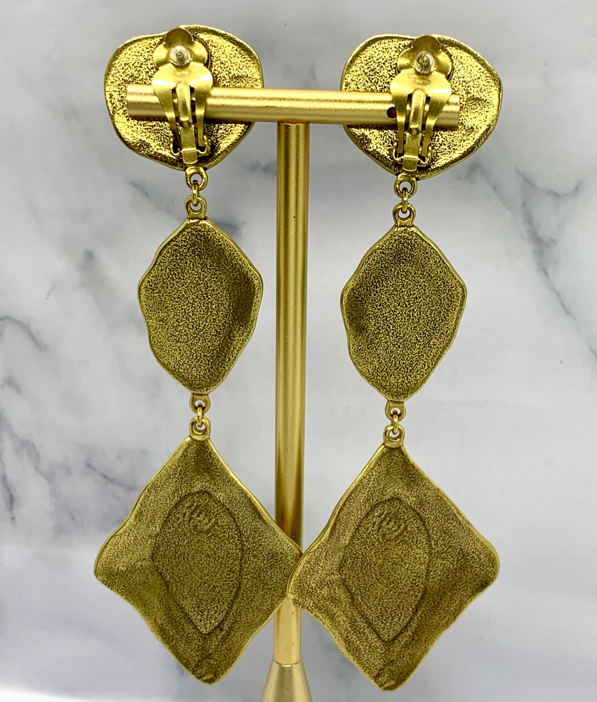 YSL YVES SAINT LAURENT Statement Clip On Earrings - Pre owned