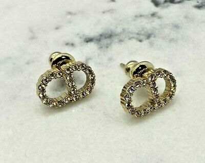 Christian Dior CD Rhinestone Earrings- Pre owned