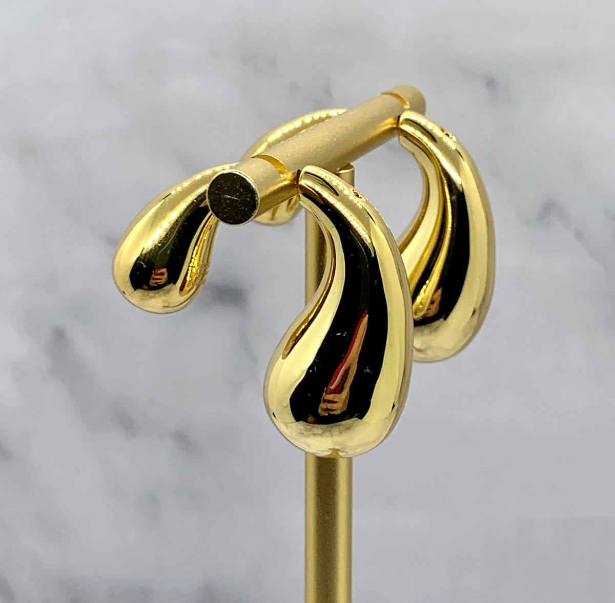 BOTTEGA VENETA Gold Tone Earrings - Pre owned