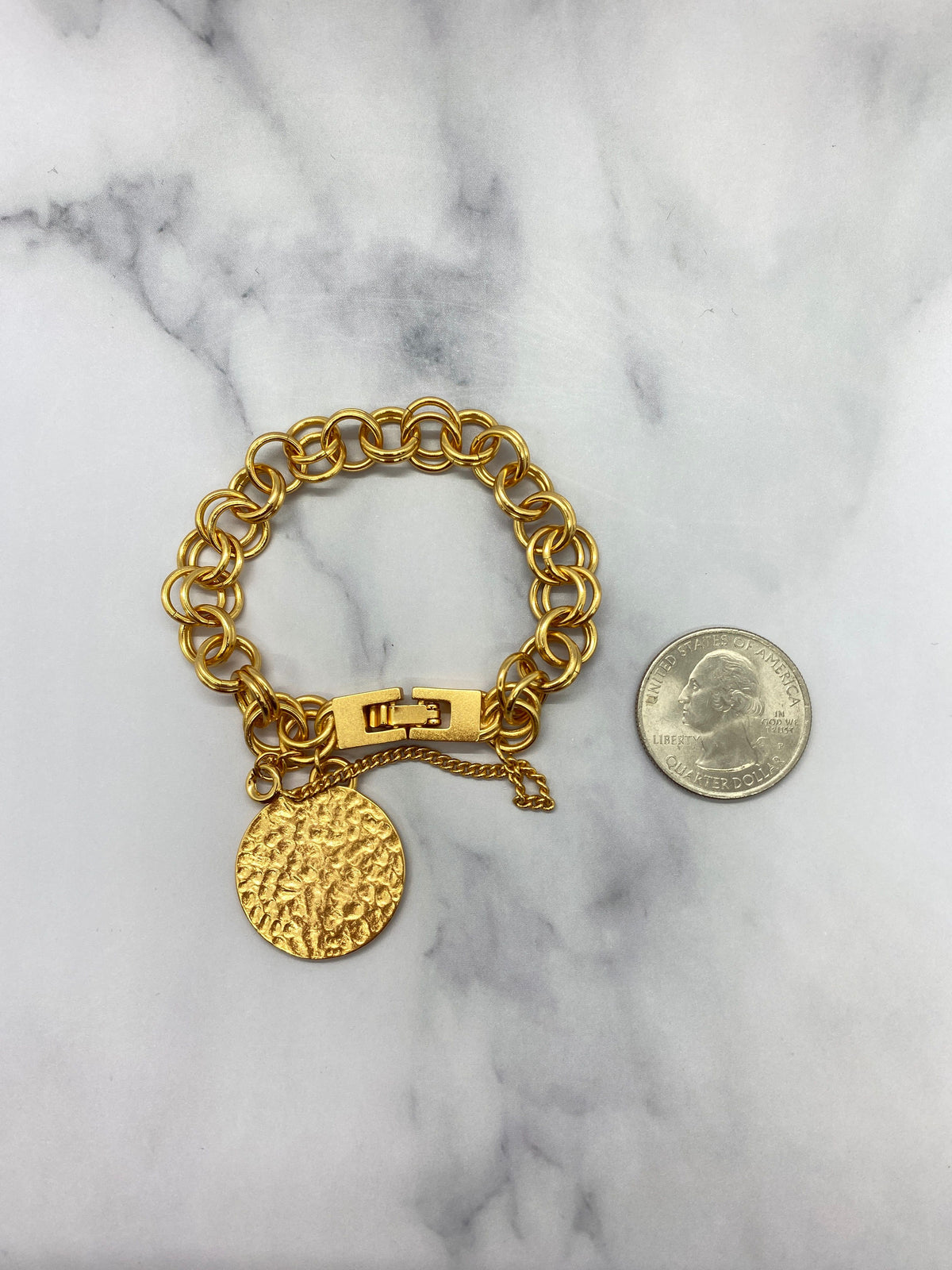 CHANEL CC Gold Tone VINTAGE bracelet - USED