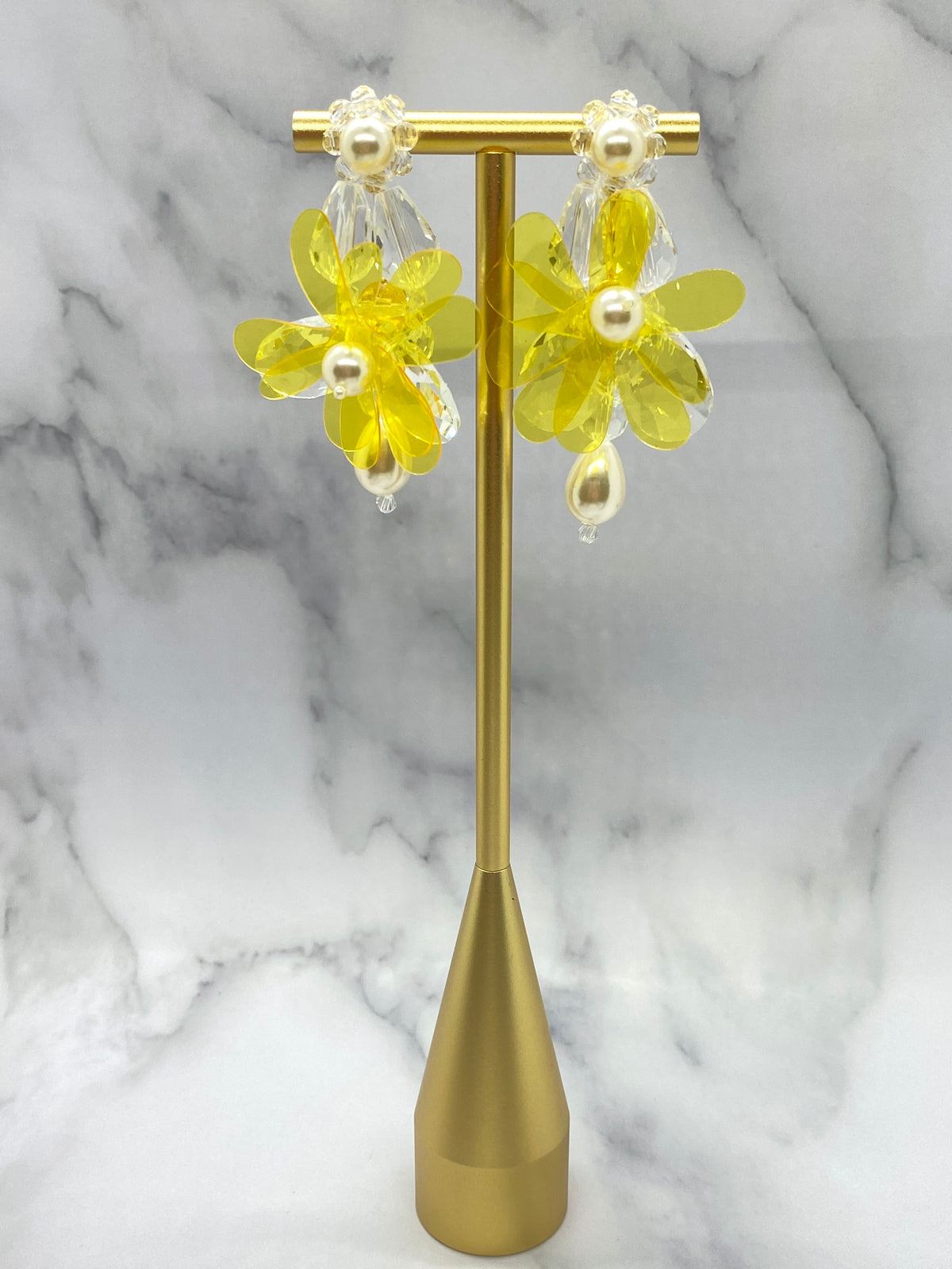 SIMONE ROCHA Yellow Plastic & Pearls Luxury Earrings - Pre owned