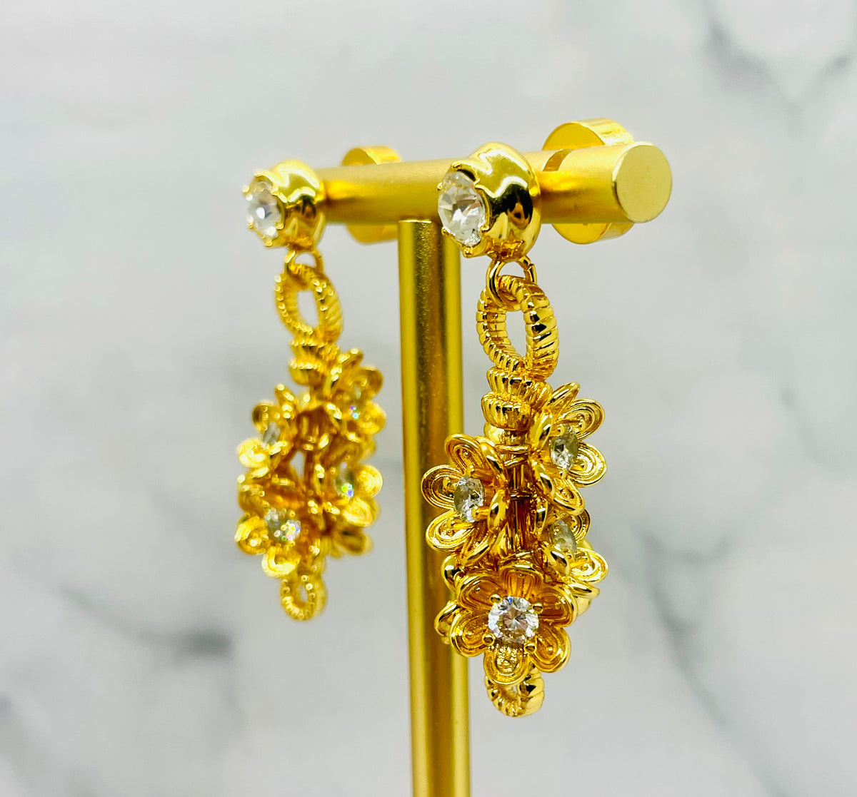 MIU MIU Floral Cluster Pendant Earrings - Pre owned