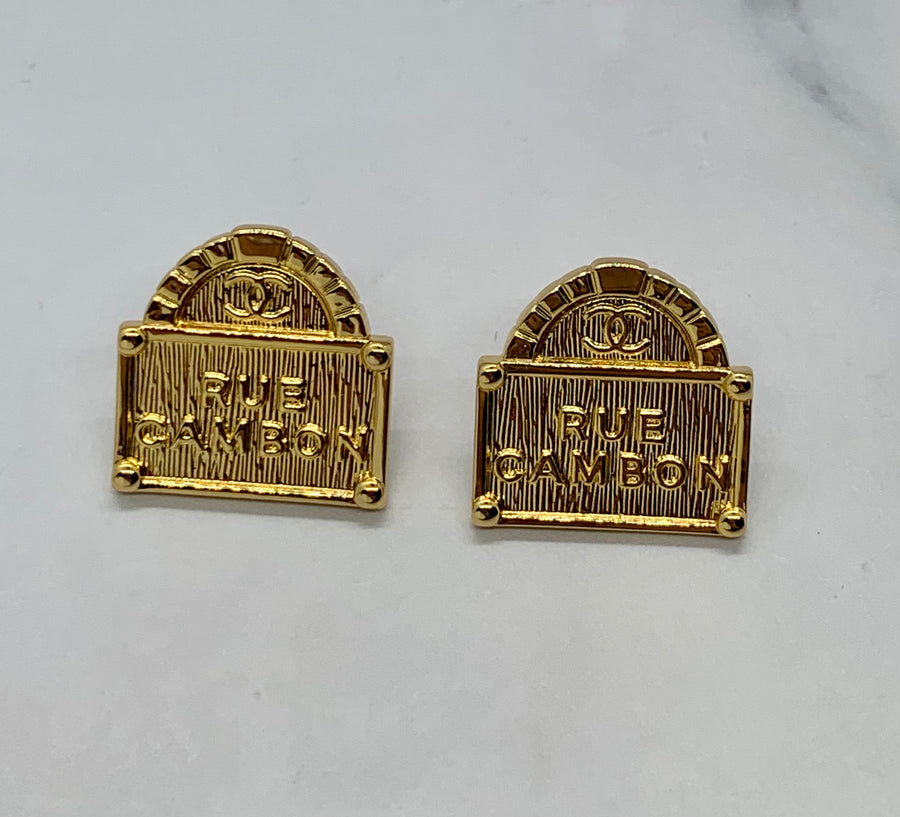 CHANEL CC Rue Cambon Earrings - USED