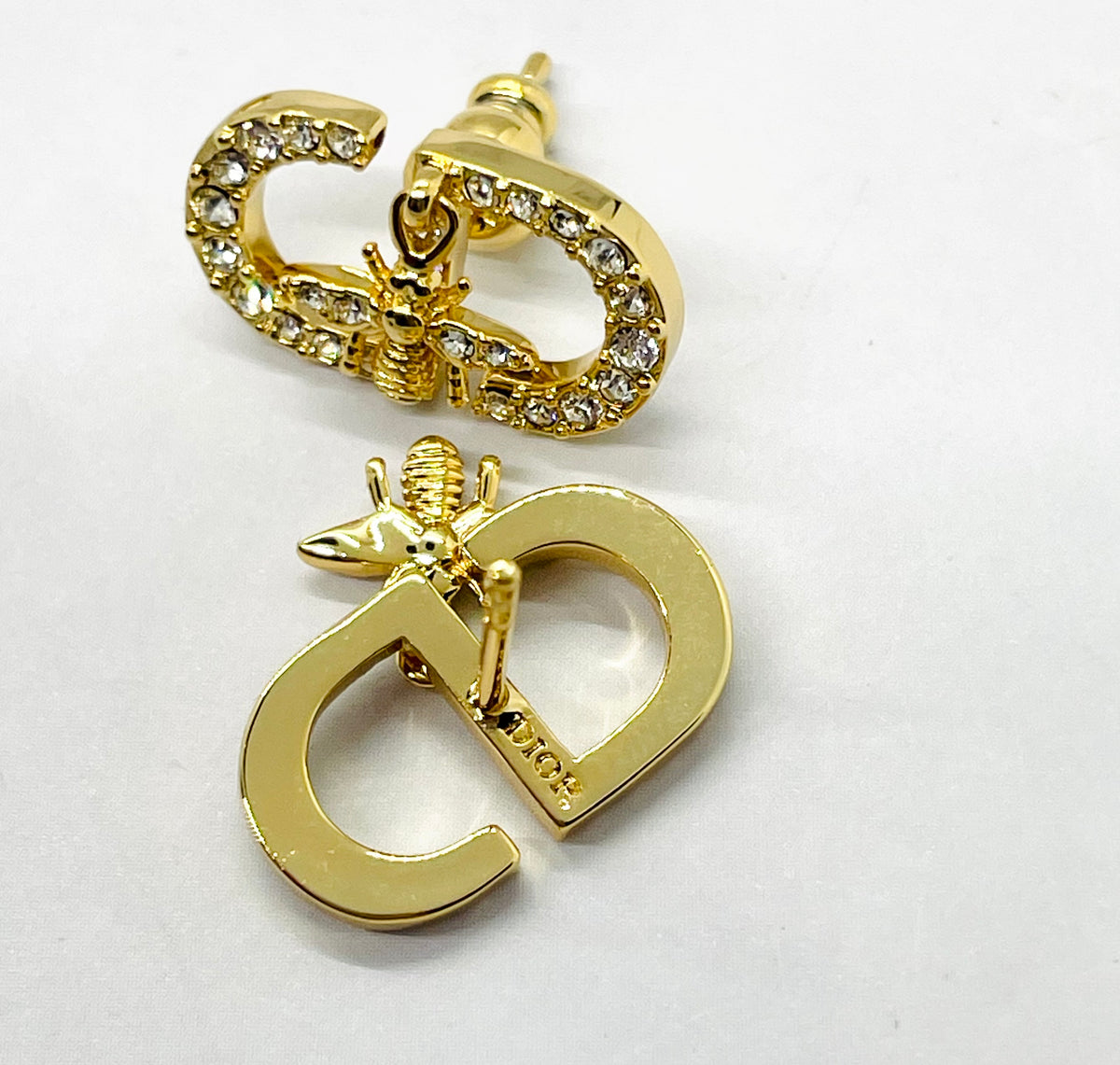 CHRISTIAN DIOR CD Rhinestone Fly Earrings - Pre owned