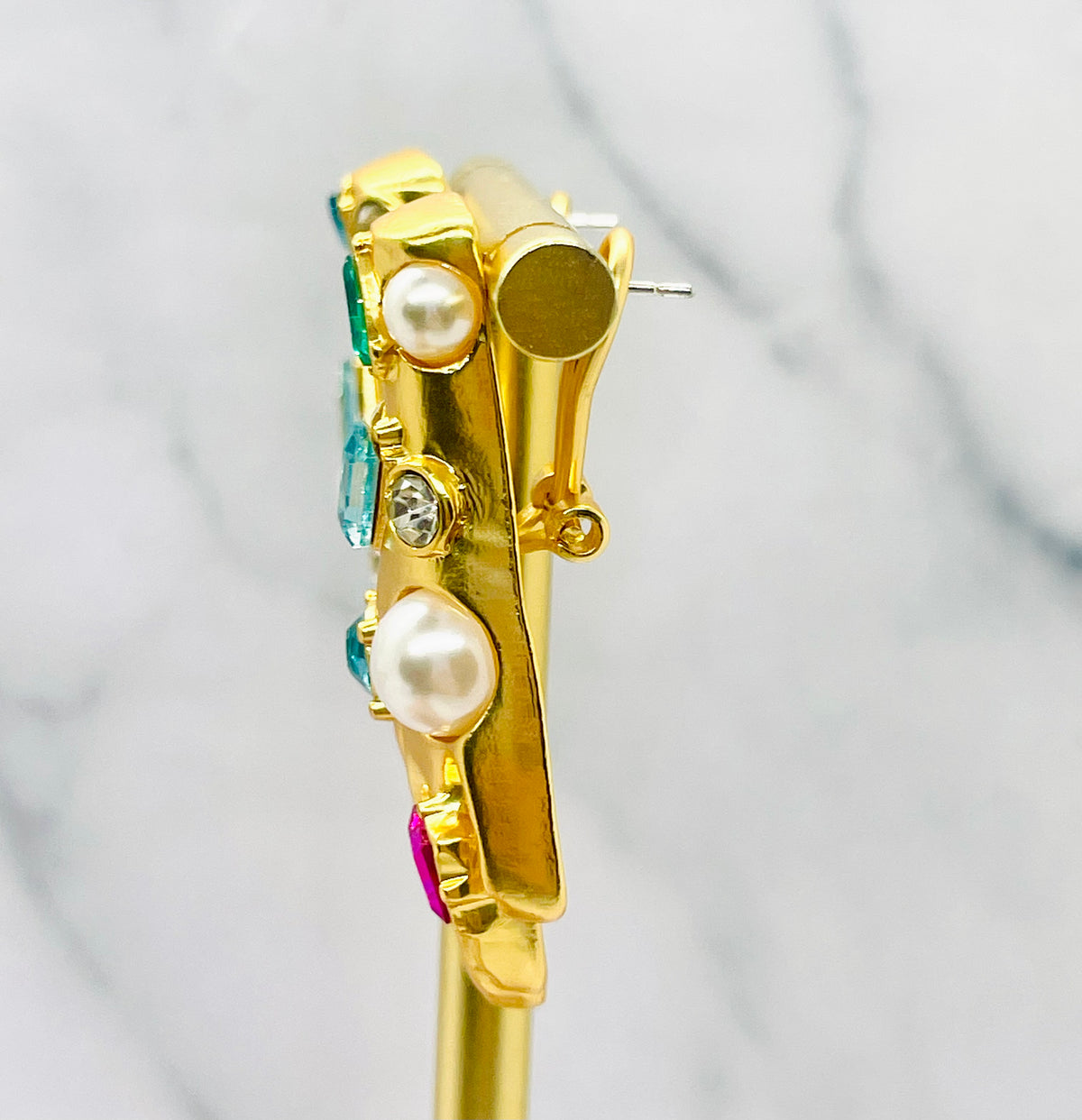 SCHIAPARELLI Bejeweled Hands Statement Earrings - Pre owned