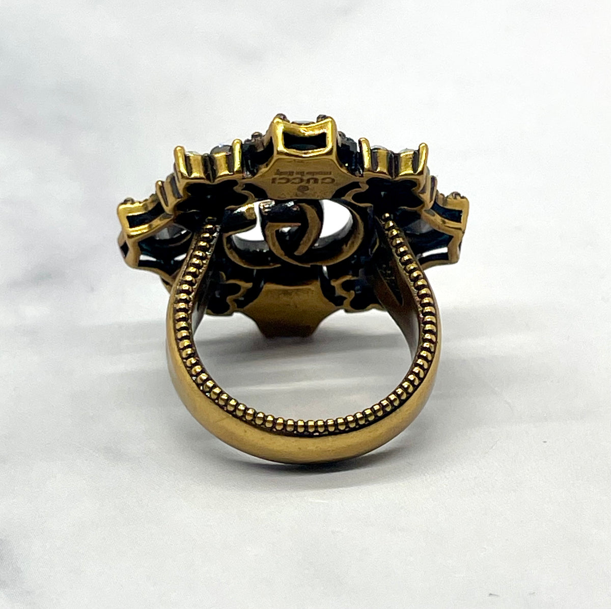 GUCCI GG Rhinestone Ring Size 7 M - Pre owned