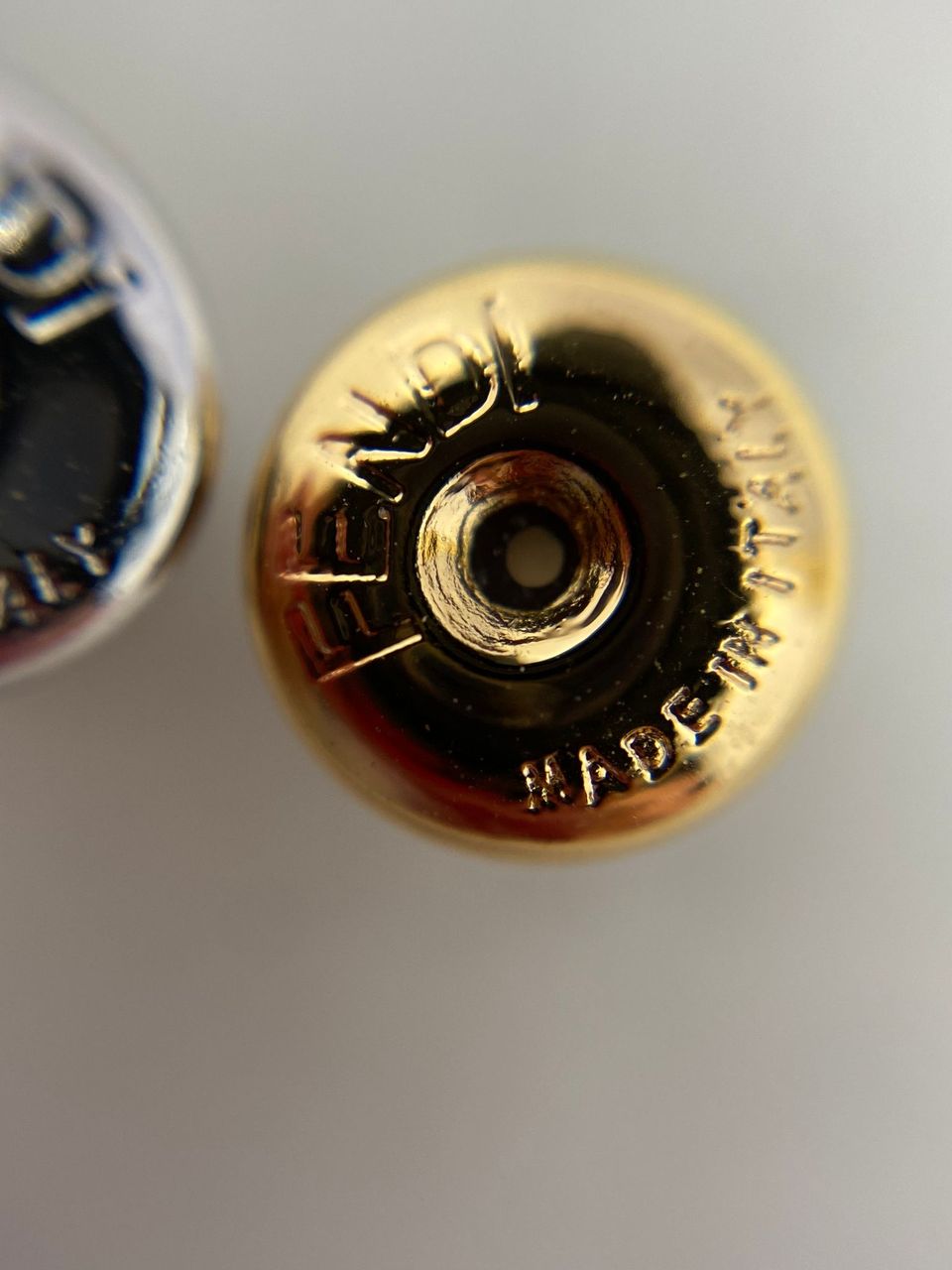 FENDI F Silver & Gold Tone Rhinestone Earrings - Pre owned