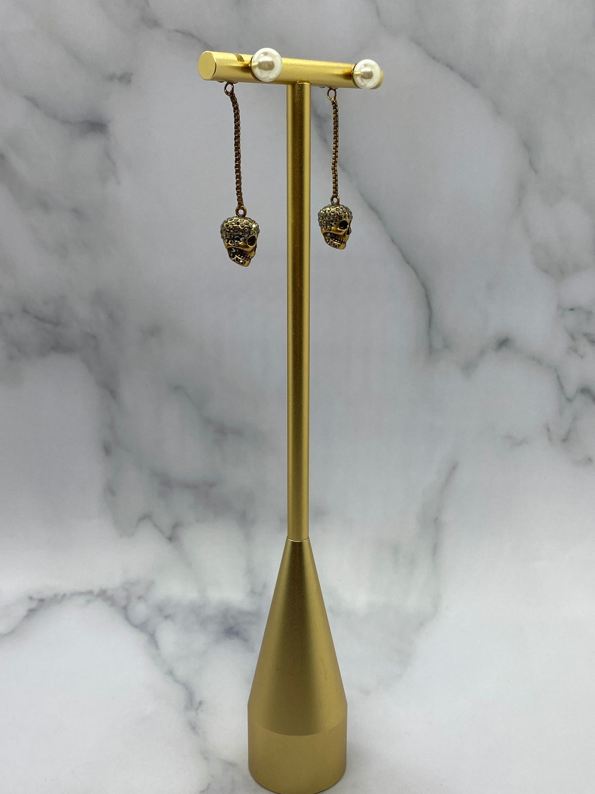 ALEXANDER MCQUEEN Pendant Skull Earrings - USED