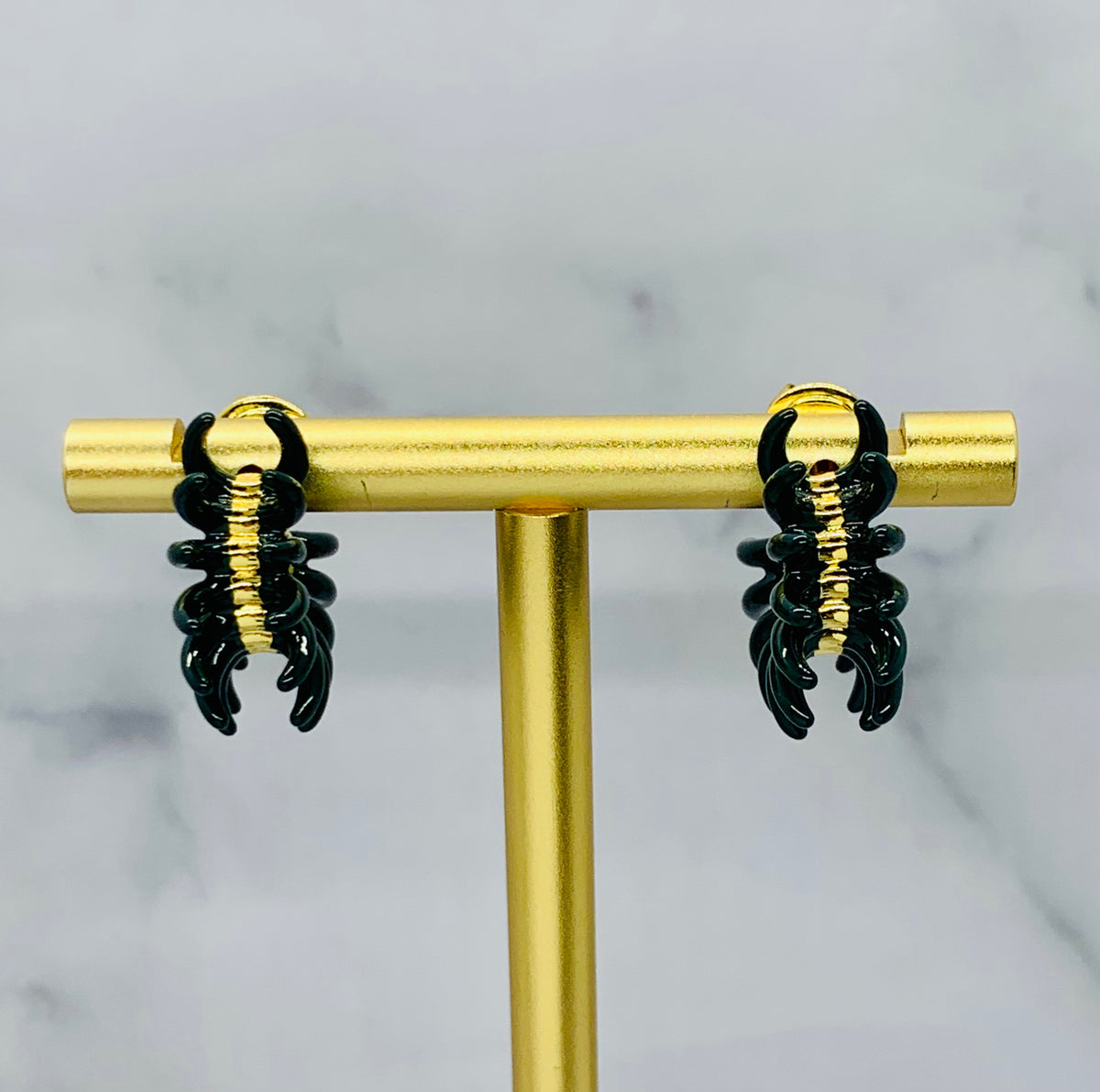 BOTTEGA VENETA Black Spikey Earrings - Pre owned