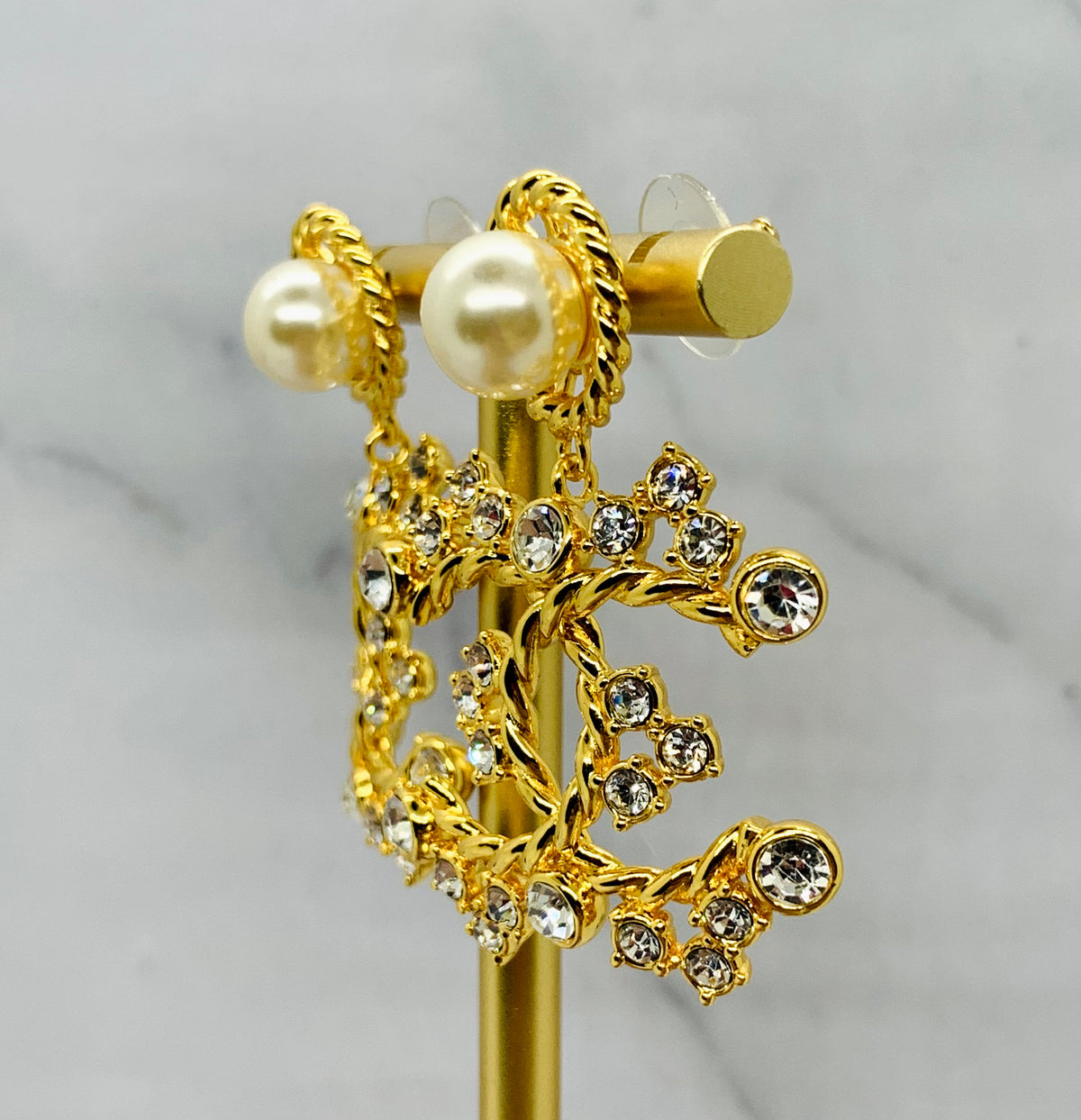 CHANEL CC Rhinestone Statement Earrings - Pre owned