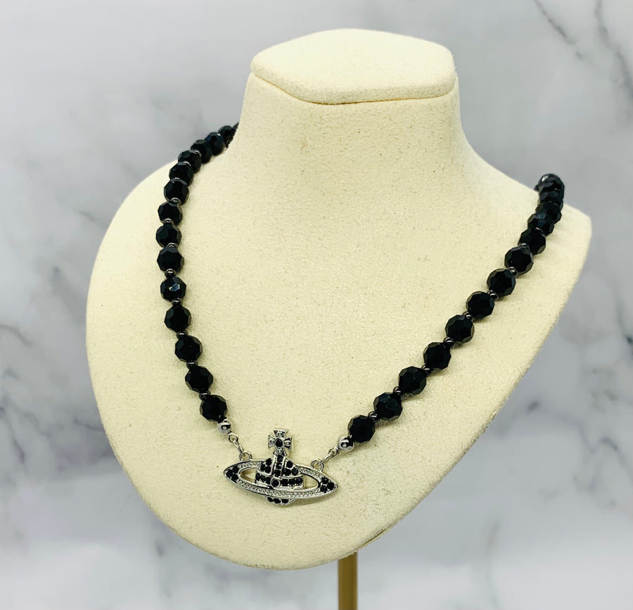 VIVIENNE WESTWOOD Black Beaded Necklace - Pre owned