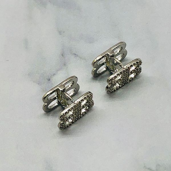 BALENCIAGA BB Rhinestone Earrings - Pre owned