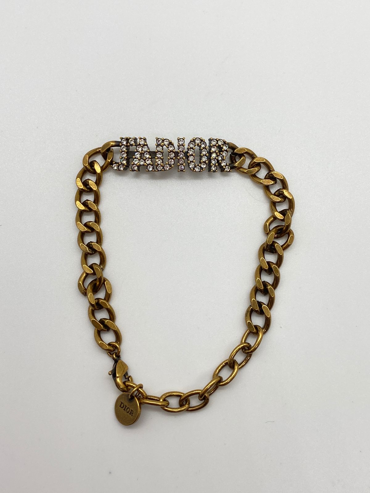CHRISTIAN DIOR J'Adior Brass Tone Rhinestone Bracelet - Pre owned