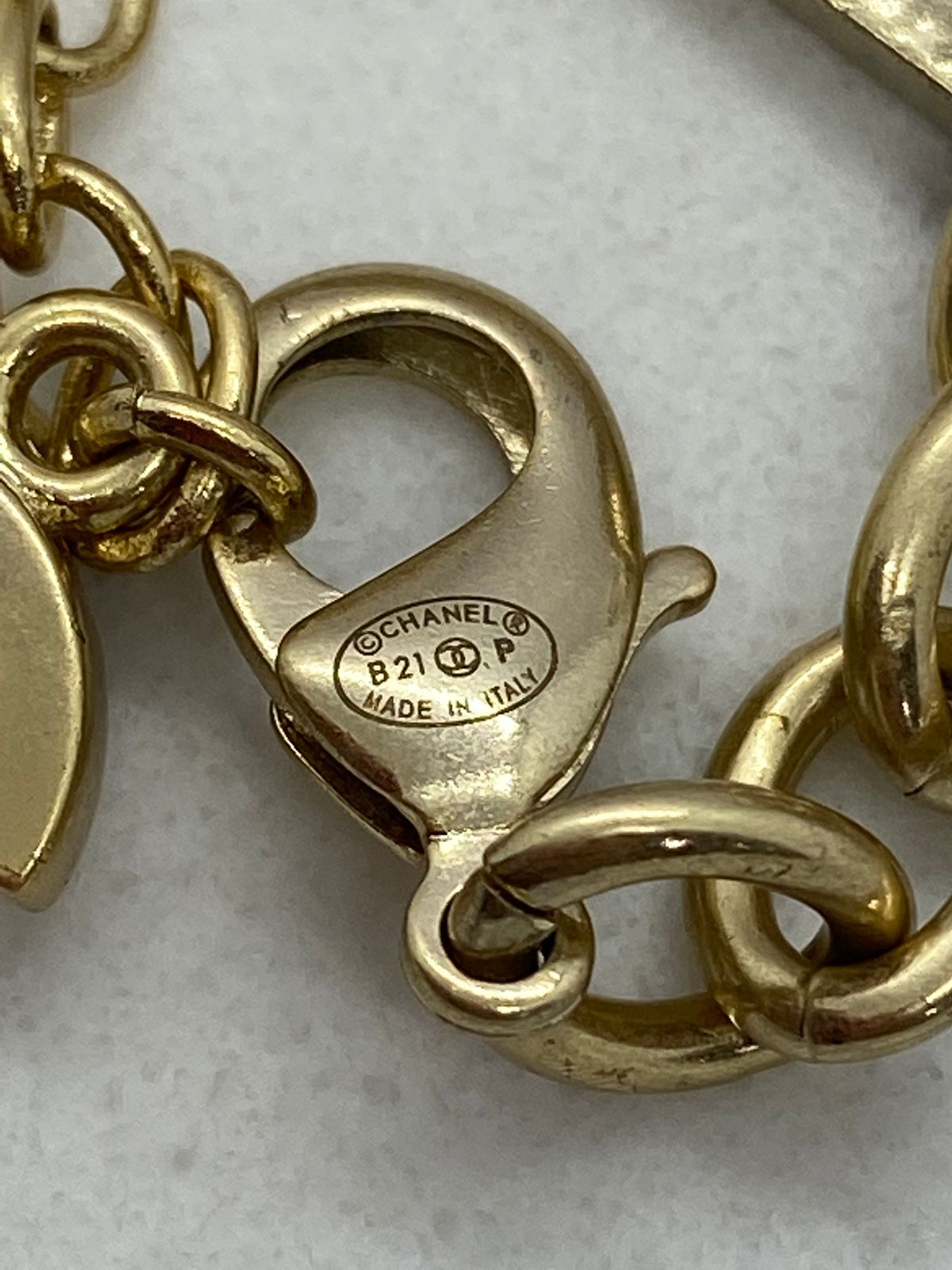 CHANEL CC Gold Tone Charm Bracelet - Pre owned