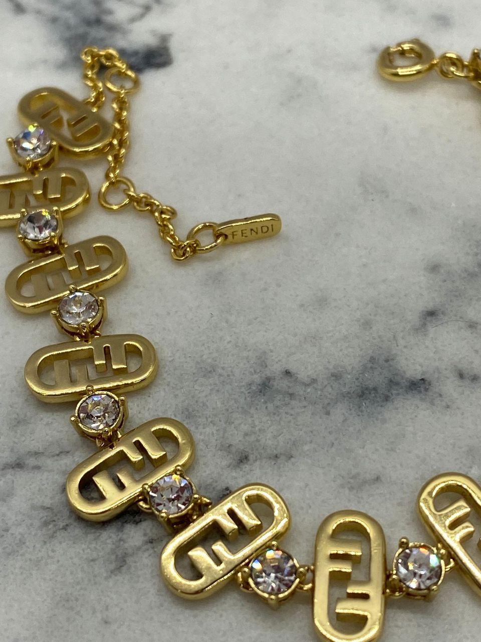FENDI Monogram Rhinestone Bracelet - Pre owned