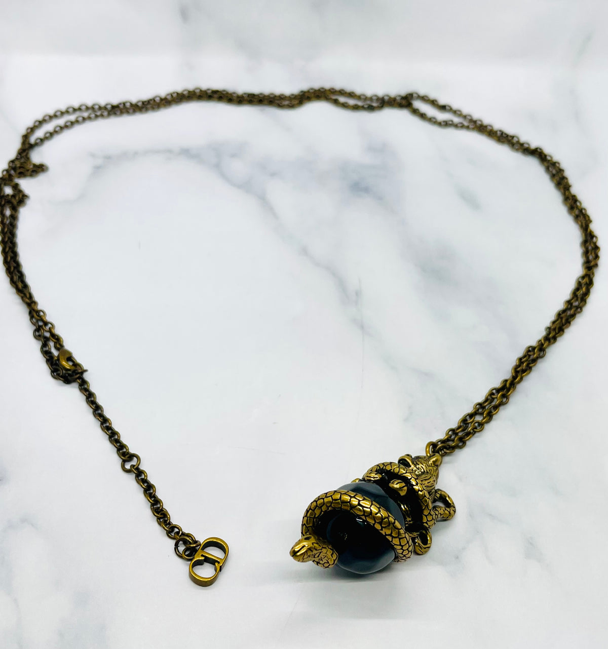 CHRISTIAN DIOR Exotic Monkey Pendant Necklace - Pre owned