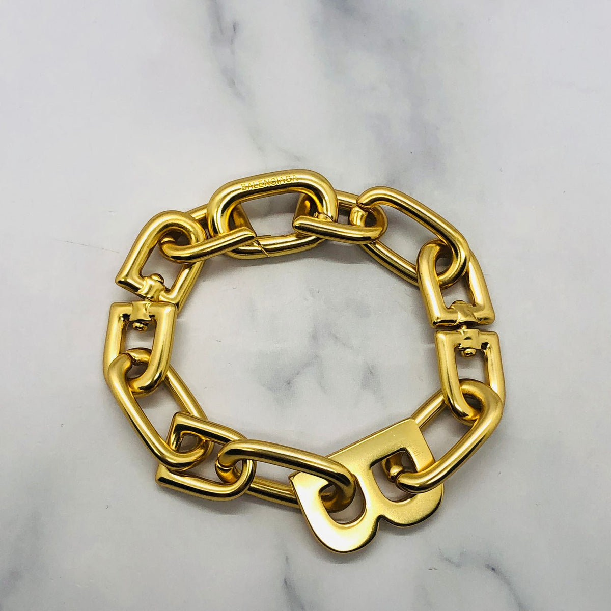 BALENCIAGA B Gold Chain Bracelet - Pre owned