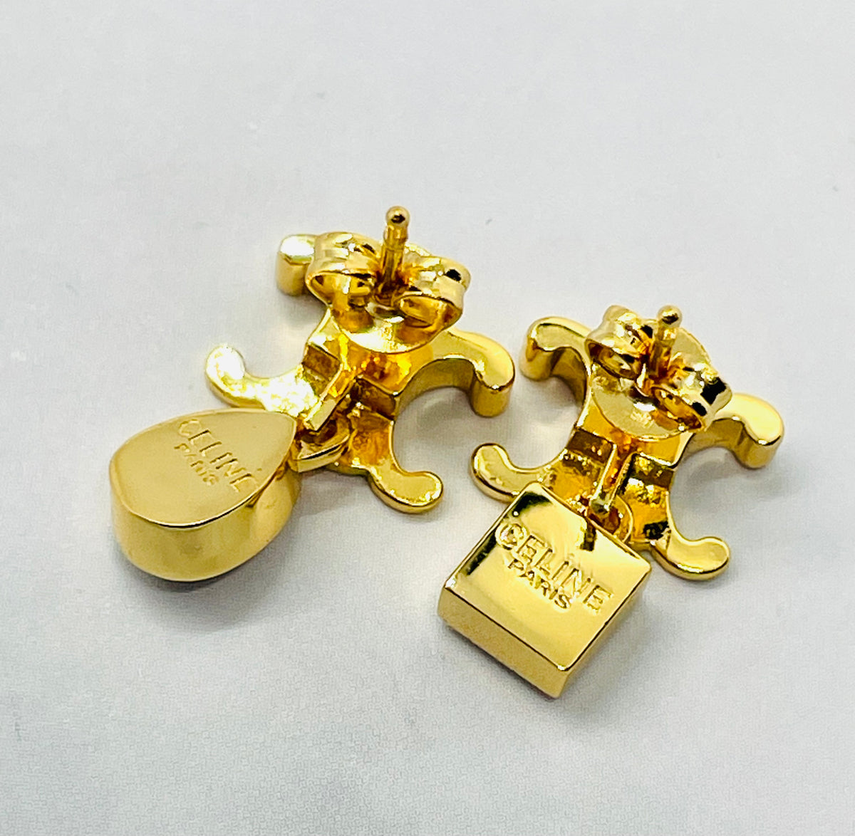 CELINE Rhinestone Monogram Earrings - Pre owned